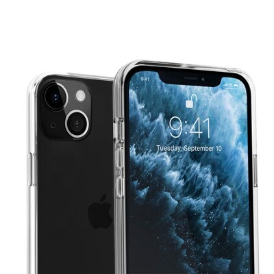 SaharaCase Hybrid-Flex Hard Shell Case for Apple iPhone 13 and iPhone 14, Clear (CP00129)