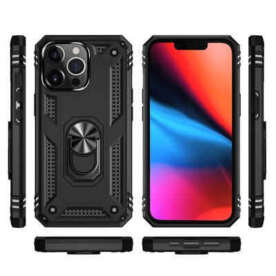 SaharaCase Kickstand with Belt Clip Case for Apple iPhone 13 Pro, Black (CP00145)