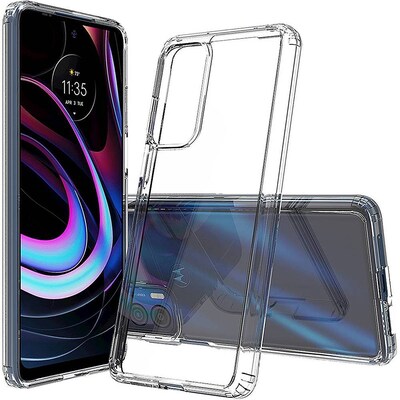 SaharaCase Hybrid-Flex Hard Shell Series Case for Motorola Edge (2021), Clear (CP00171)