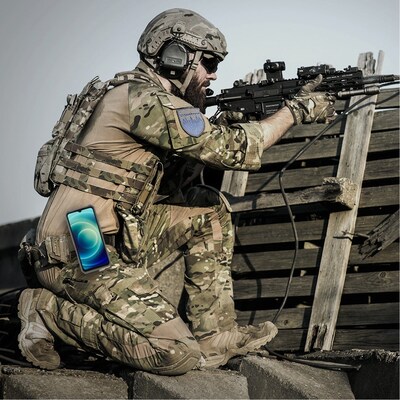 SaharaCase Military Kickstand Series with Belt Clip for Apple iPhone 13 Pro, Black (CP00178)