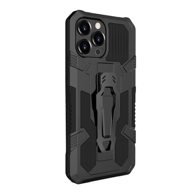 SaharaCase Military Kickstand Series with Belt Clip for Apple iPhone 13 Pro Max, Black (CP00179)
