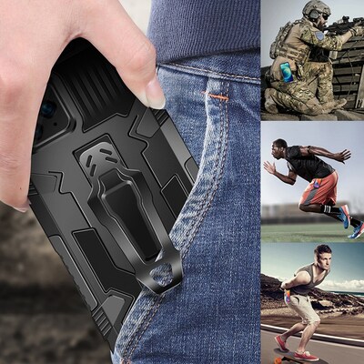 SaharaCase Military Kickstand Series with Belt Clip for Apple iPhone 13 Pro Max, Black (CP00179)