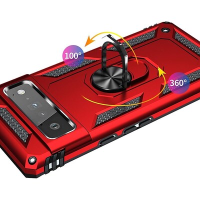 SaharaCase Kickstand with Belt Clip Case for Google Pixel 6 Pro, Red (CP00187)