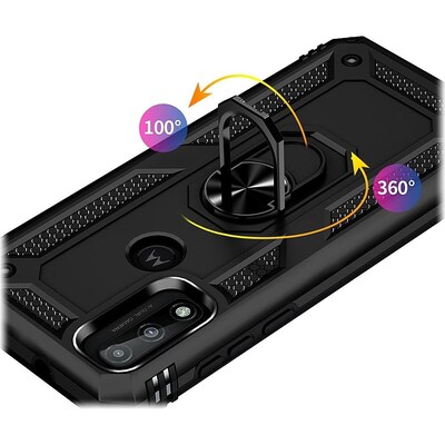 SaharaCase Military Kickstand Series Case for Motorola Moto G Pure and G Power 2022, Black (CP00190)