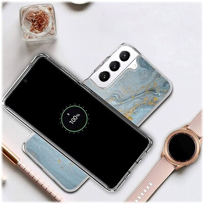 SaharaCase Marble Series Case for Samsung Galaxy S22 5G, Blue Marble (CP00201)