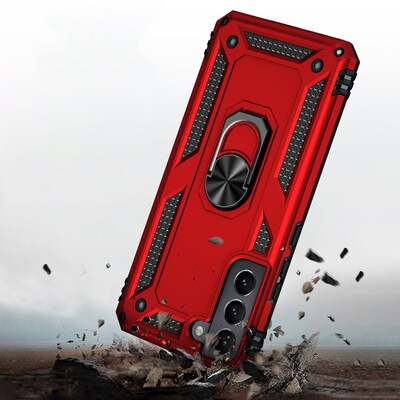 SaharaCase Military Kickstand Series Case for Samsung Galaxy S22, Red (CP00203)