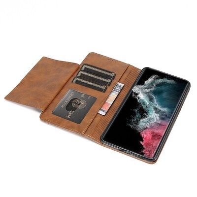 SaharaCase Folio Wallet Case for Samsung Galaxy S22, Brown (CP00205)