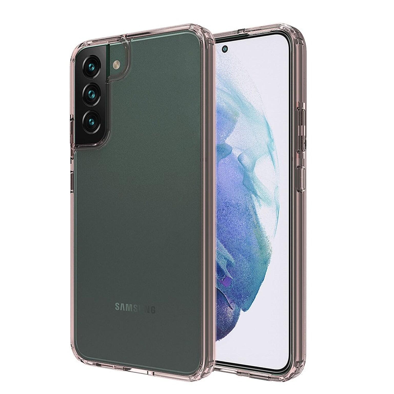 SaharaCase Hybrid-Flex Hard Shell Case for Samsung Galaxy S22+, Clear/Rose Gold (CP00207)