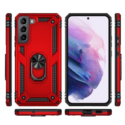 SaharaCase Military Kickstand Series Case for Samsung Galaxy S22+, Red (CP00210)