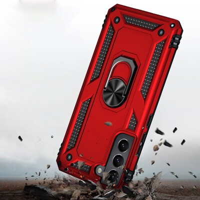 SaharaCase Military Kickstand Series Case for Samsung Galaxy S22+, Red (CP00210)