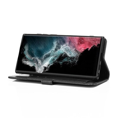 SaharaCase Folio Wallet Case for Samsung Galaxy S22 Ultra, Black (CP00218)