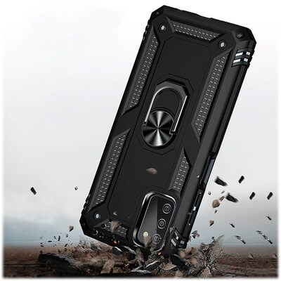 SaharaCase Military Kickstand Case with Belt Clip for Samsung Galaxy A03 and A03s, Black (CP00238)