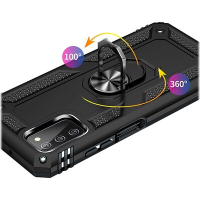 SaharaCase Military Kickstand Case with Belt Clip for Samsung Galaxy A03 and A03s, Black (CP00238)