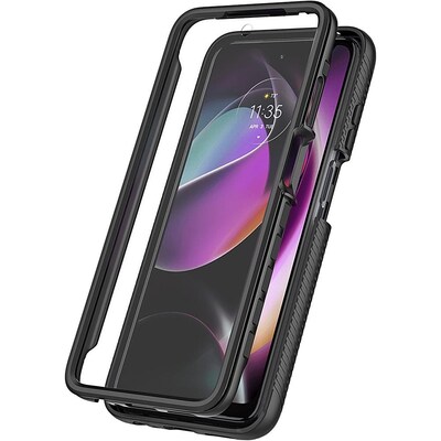 SaharaCase GRIP Series Case for Motorola Moto G 5G (2022), Black/Clear (CP00242)