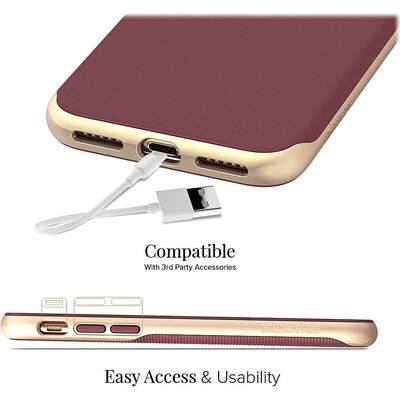 SaharaCase Trend Series Case for Apple iPhone 7, 8, SE (3rd Generation 2022), Plum Red (CP00270)