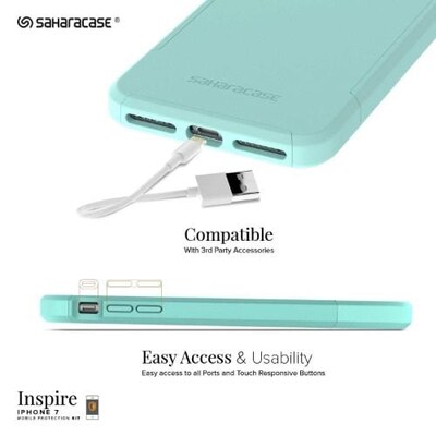 SaharaCase Inspire Series Case for Apple iPhone 7, 8, SE (3rd Generation 2022), Teal (CP00276)