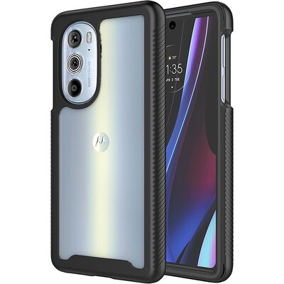 SaharaCase GRIP Series Case for Motorola Edge+ 2022, Black/Clear (CP00281)