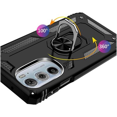 SaharaCase Military Kickstand Series Case for Motorola Edge+ (2022), Black (CP00282)