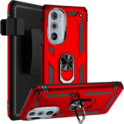 SaharaCase Military Kickstand Series Case for Motorola Edge+ (2022), Red (CP00283)