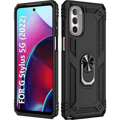 SaharaCase Military Kickstand Series Case for Motorola Moto G Stylus 5G (2022), Black (CP00287)