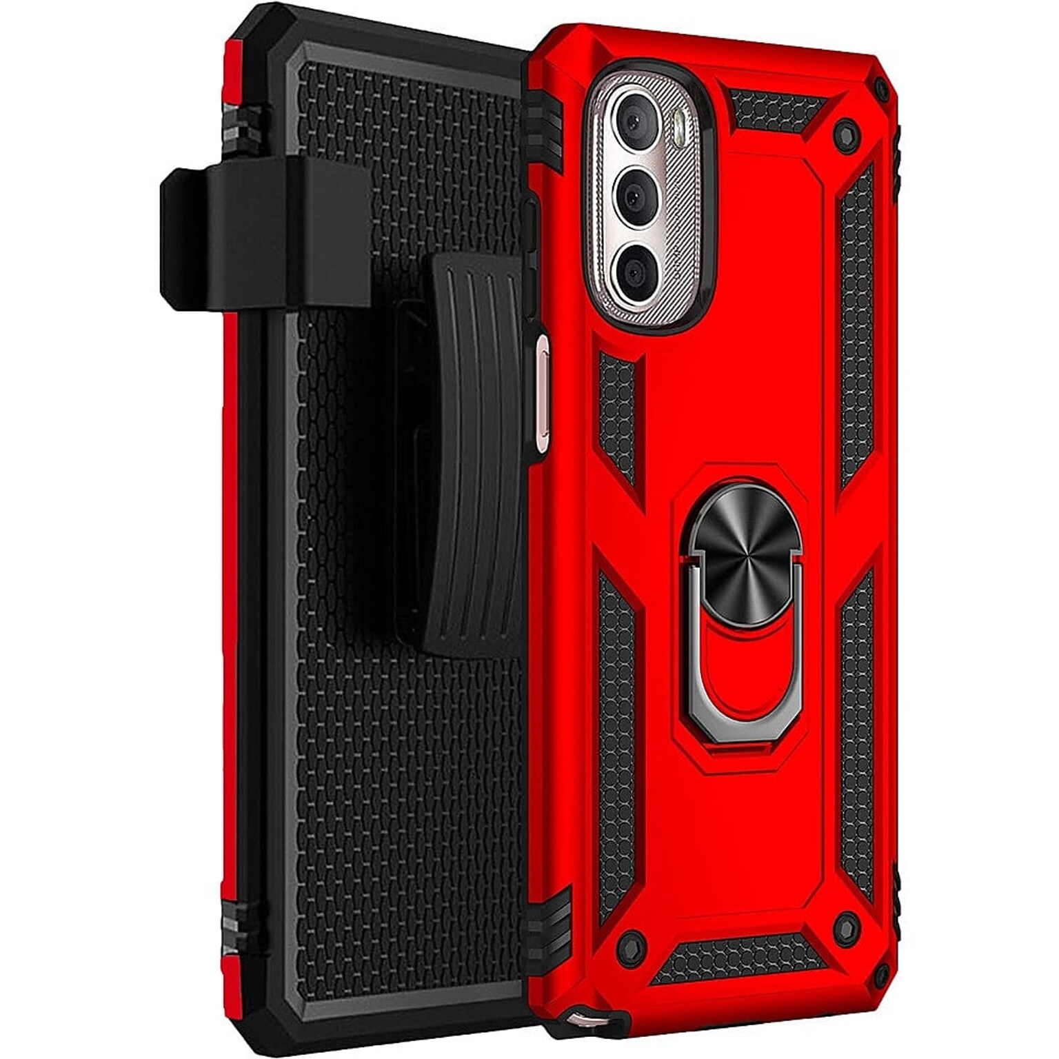 SaharaCase Military Kickstand Series Case for Motorola Moto G Stylus 5G (2022), Red (CP00288)