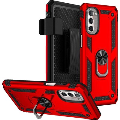 SaharaCase Military Kickstand Series Case for Motorola Moto G Stylus 5G (2022), Red (CP00288)