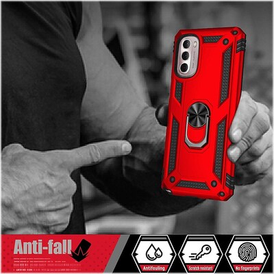 SaharaCase Military Kickstand Series Case for Motorola Moto G Stylus 5G (2022), Red (CP00288)