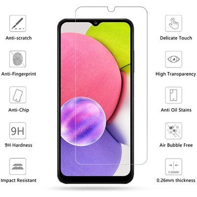 SaharaCase ZeroDamage Ultra Strong+ HD Glass Screen Protector for Samsung Galaxy A03 and A03s, Clear, 2/Pack (ZD00009)