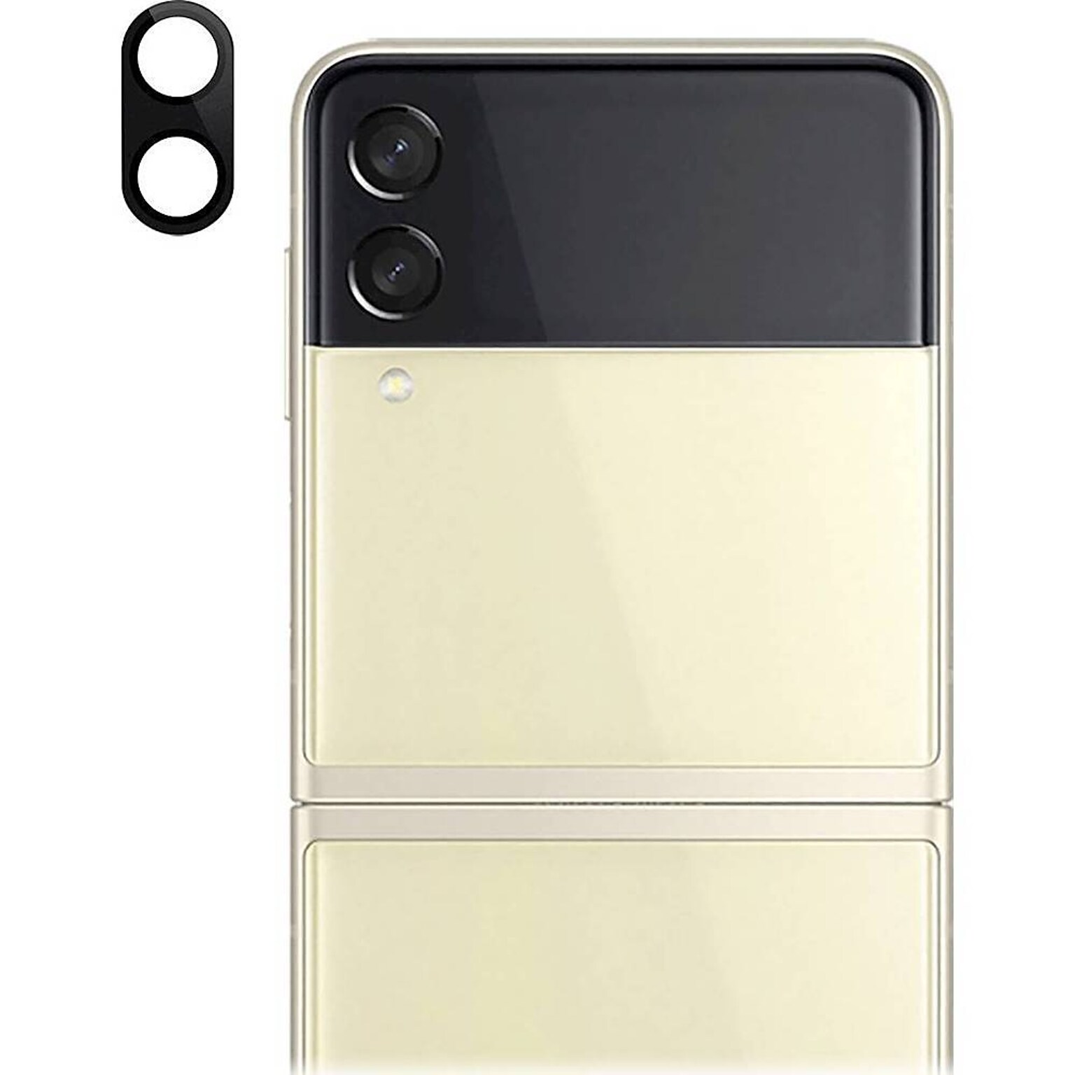 SaharaCase ZeroDamage Camera Lens Protector for Samsung Galaxy Z Flip3 5G, Clear, 2/Pack/Black (ZD00036)