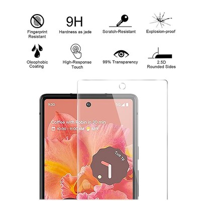 SaharaCase ZeroDamage Ultra Strong Tempered Glass Screen Protector for Google Pixel 6, Clear (ZD00065)
