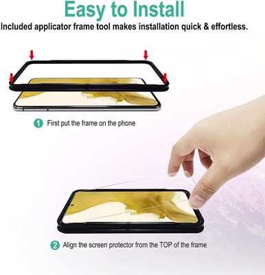 SaharaCase ZeroDamage Ultra Strong+ Tempered Glass Screen Protector for Samsung Galaxy S22, Clear (ZD00071)