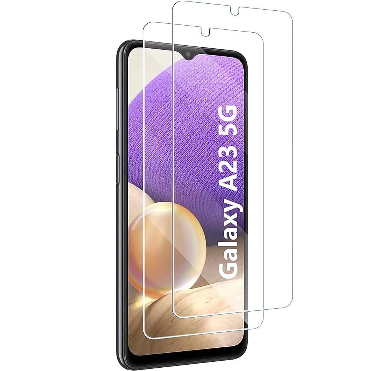 SaharaCase ZeroDamage Ultra Strong+ Tempered Glass Screen Protector for Samsung Galaxy A23 5G, Clear, 2/Pack (ZD00075)