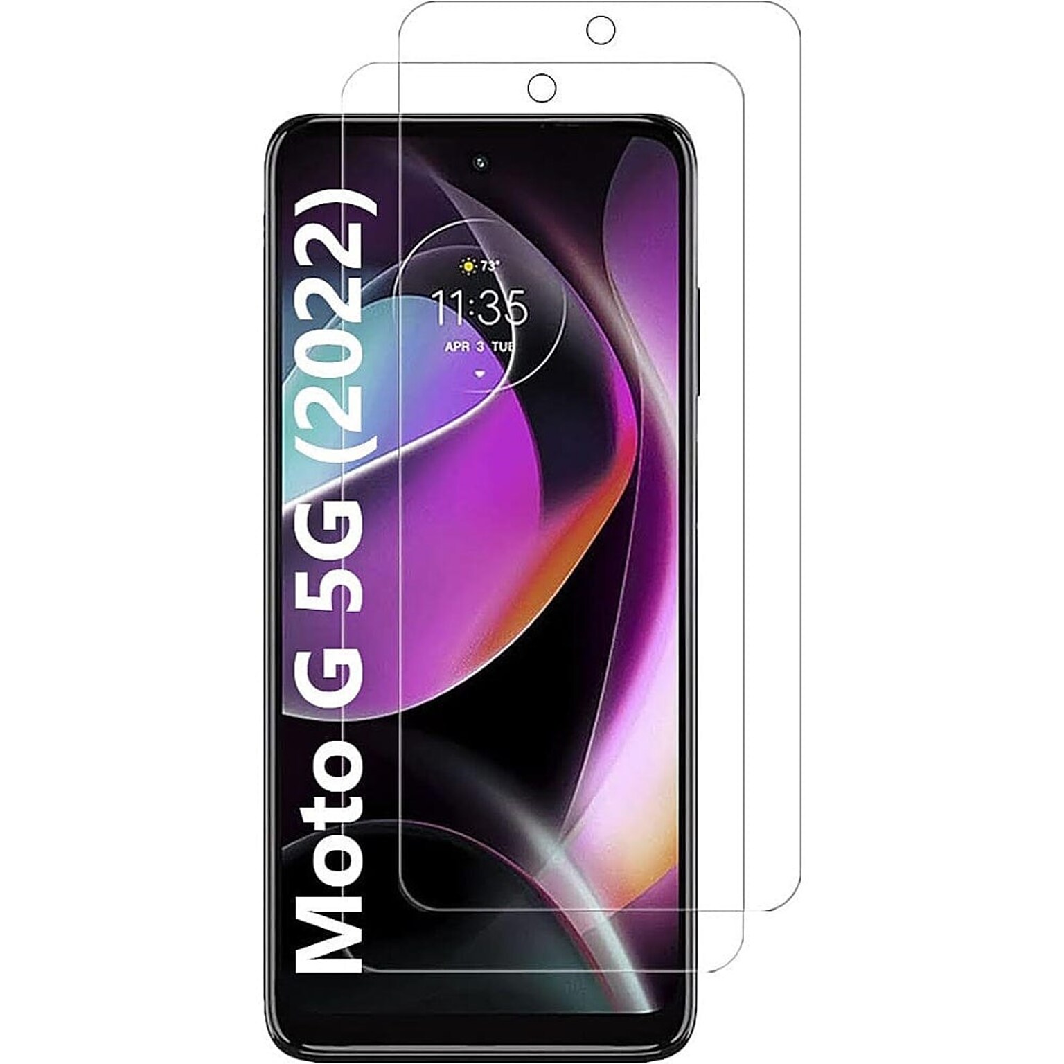 SaharaCase ZeroDamage Ultra Strong+ Tempered Glass Screen Protector for Motorola Moto G 5G, Clear, 2/Pack (ZD00087)
