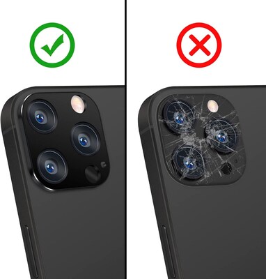 SaharaCase ZeroDamage Camera Lens Protector for Apple iPhone 14 and iPhone 14 Plus, Black, 2/Pack (ZD00096)
