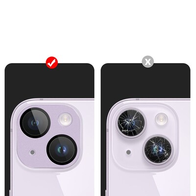 SaharaCase ZeroDamage Camera Lens Protector for Apple iPhone 14 and iPhone 14 Plus, 2/Pack, Purple (ZD00099)