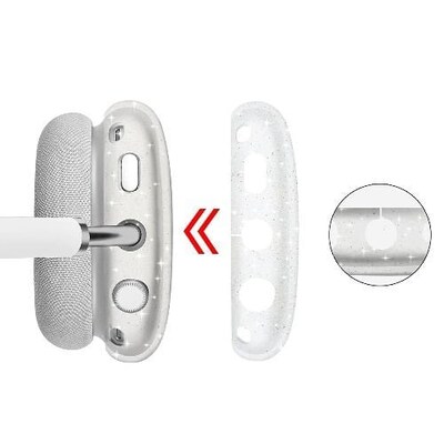 SaharaCase Hybrid Flex Case for Apple AirPods Max, Transparent Sparkle (HP00006)