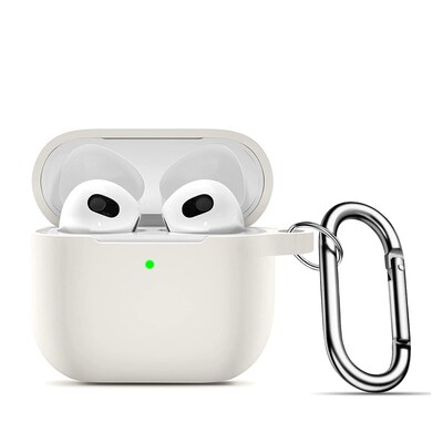 SaharaCase Silicone Case for Apple AirPods 3 (3rd Generation 2021), Glow White (HP00075)