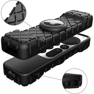 SaharaCase Apple TV 4K Remote Silicone Case for Apple AirTag, Black (AT00010)