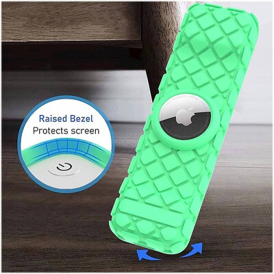 SaharaCase Apple TV 4K Remote Silicone Case for Apple AirTag, Green Glow (AT00011)