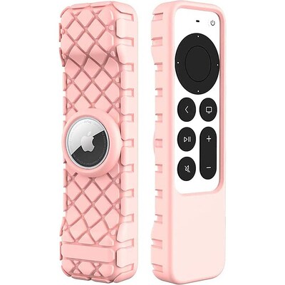 SaharaCase Apple TV 4K Remote Silicone Case for Apple AirTag, Pink (AT00012)