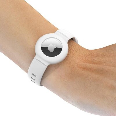 SaharaCase Silicone Wrist Band for Apple AirTag, White (AT00020)