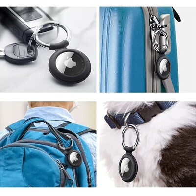 SaharaCase Silicone Case for Apple AirTag, Black/White/Red/Blue, 4/Pack (AT00022)