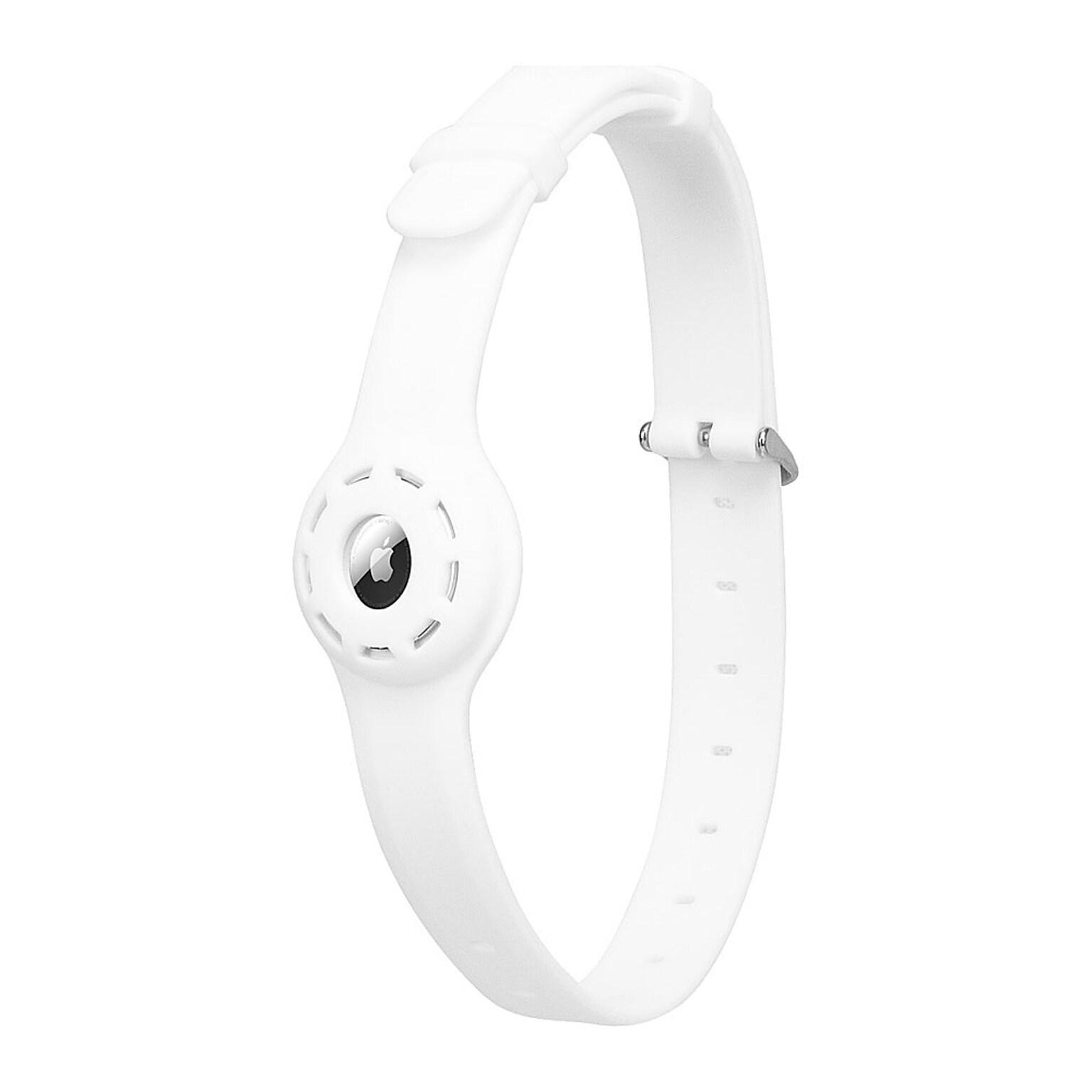 SaharaCase Adjustable Silicone Dog Collar for Apple AirTag, Large Dogs, White (AT00031)