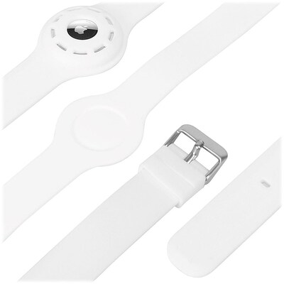 SaharaCase Adjustable Silicone Dog Collar for Apple AirTag, Large Dogs, White (AT00031)