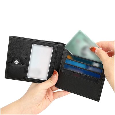 SaharaCase Genuine Leather Wallet Case for Apple AirTag, Black (AT00037)