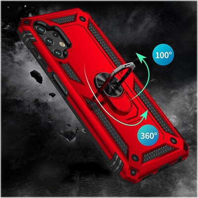 SaharaCase Military Kickstand Series Case for Samsung Galaxy A13 4G and A13 LTE, Red (CP00064)