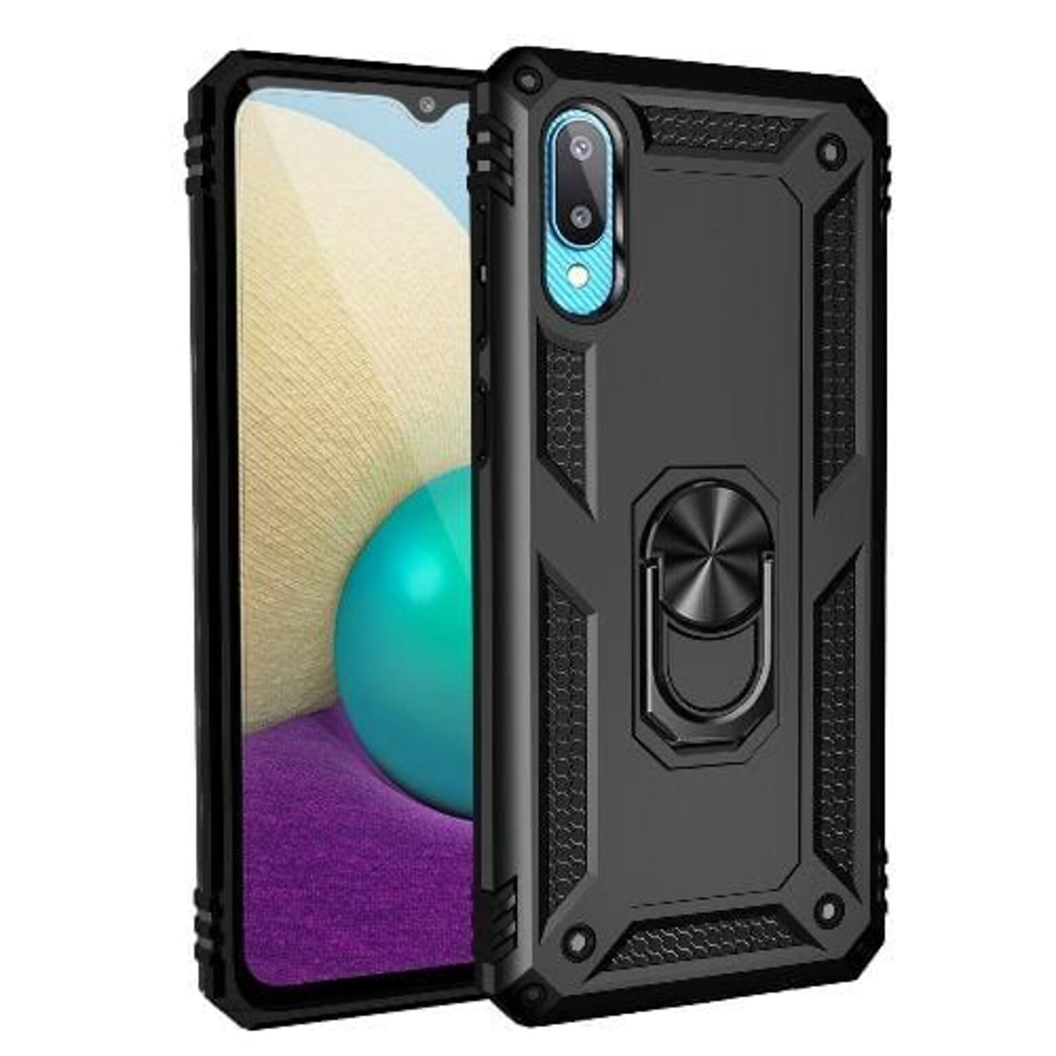 SaharaCase Military Kickstand Series Case for Samsung Galaxy A02, Black (CP00068)