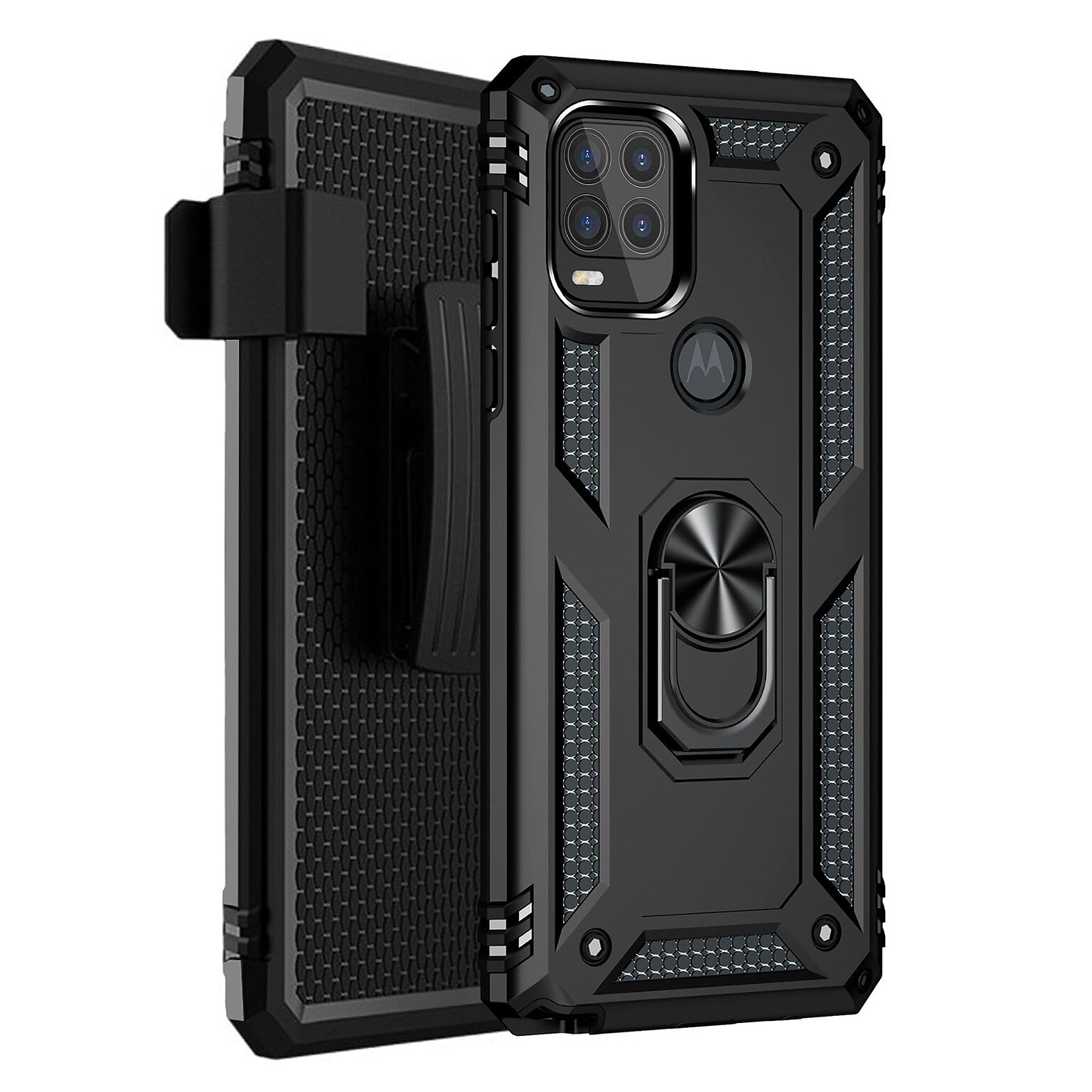SaharaCase Military Kickstand Case for Motorola Moto G Stylus 5G, Black (CP00089)