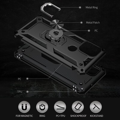 SaharaCase Military Kickstand Case for Motorola Moto G Stylus 5G, Black (CP00089)