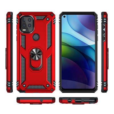 SaharaCase Military Kickstand Case for Motorola Moto G Stylus 5G, Red (CP00090)